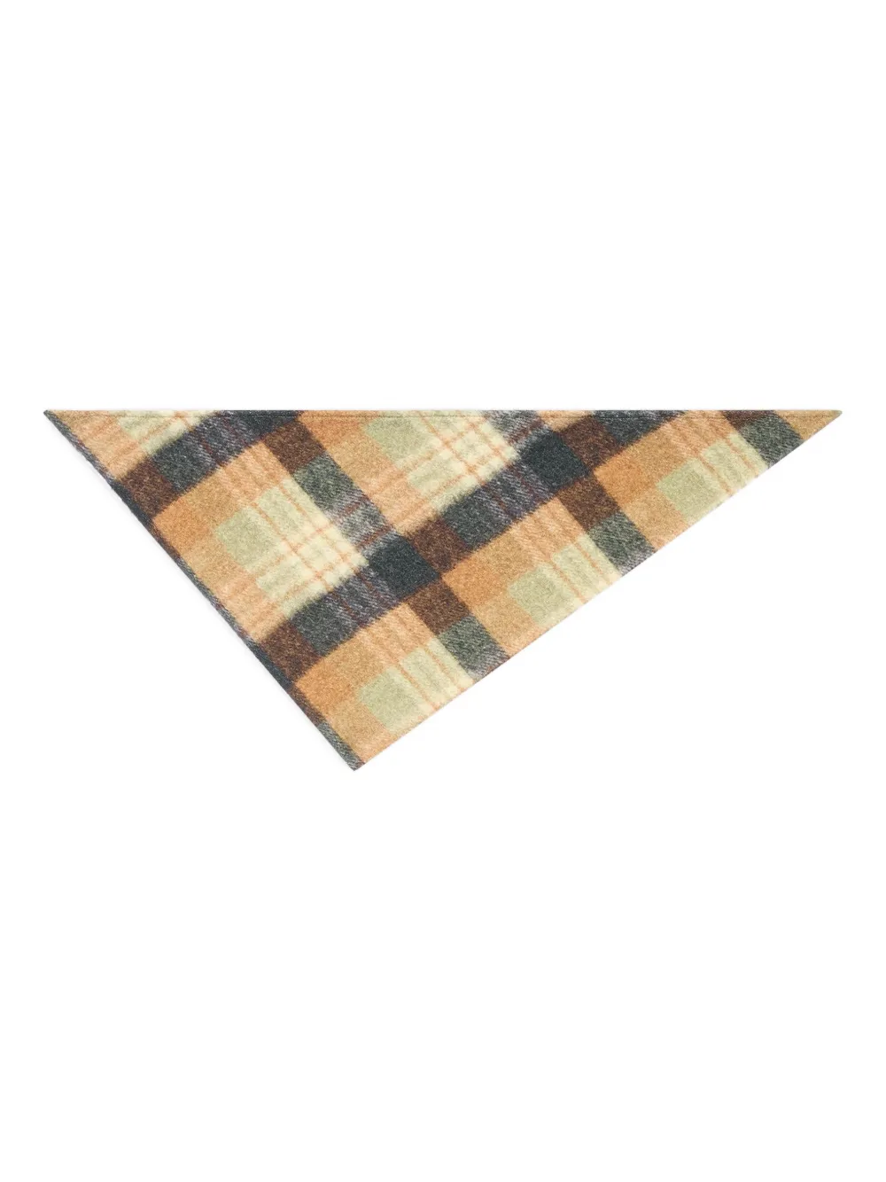 Dries Van Noten Checked Wool Bandana Scarf In Green
