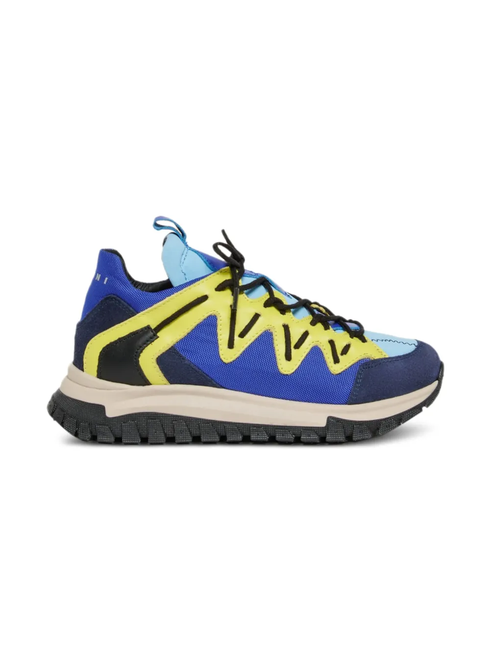 Marni Kids panelled lace-up sneakers Blue