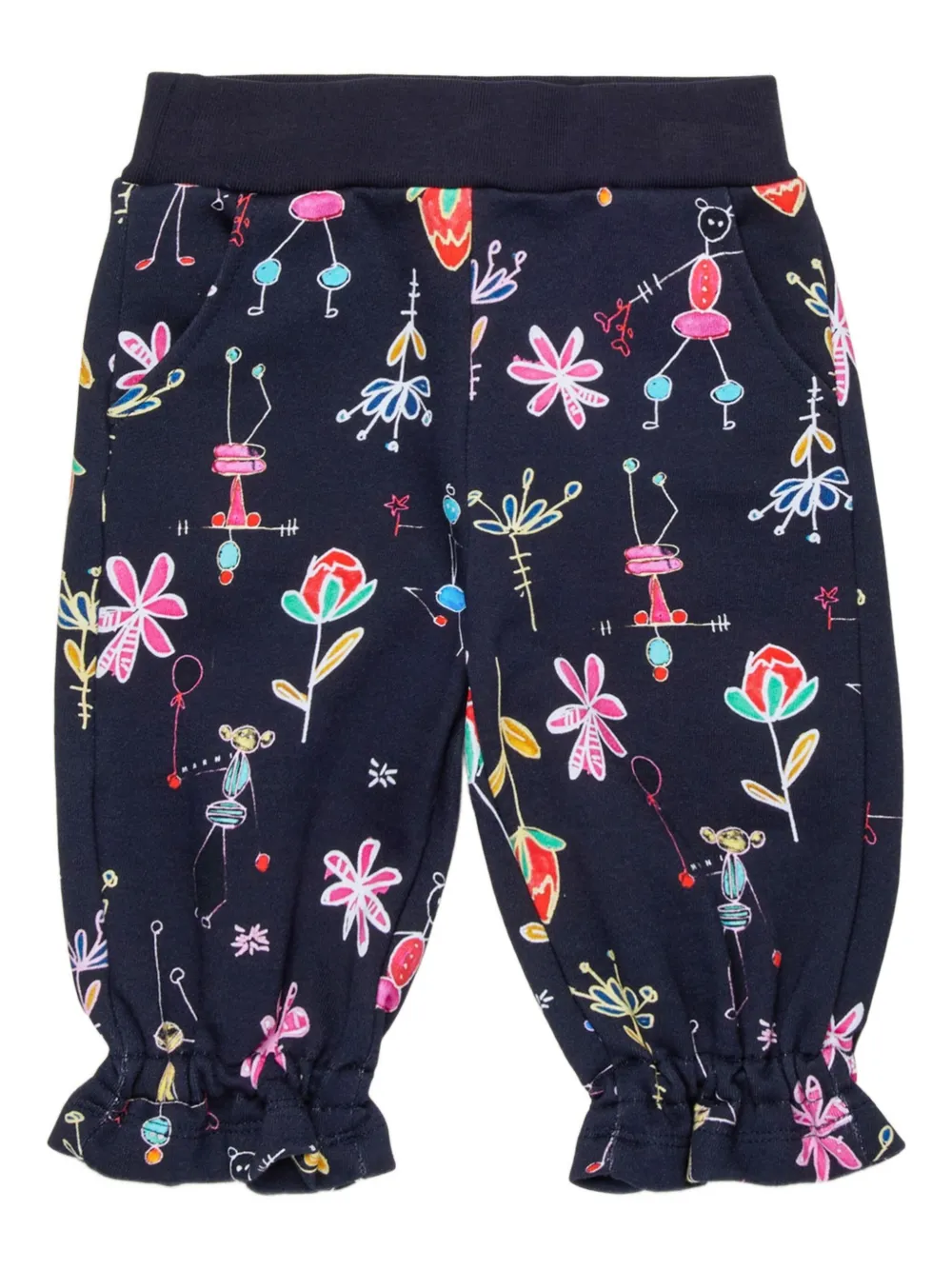 Marni Kids Broek met bloemenprint Blauw