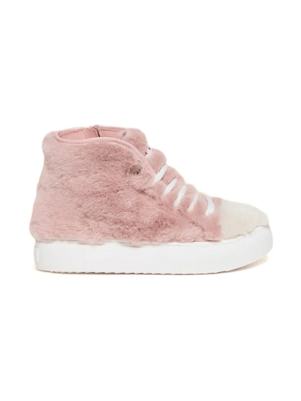 Marni Kids faux-fur high-top sneakers Pink