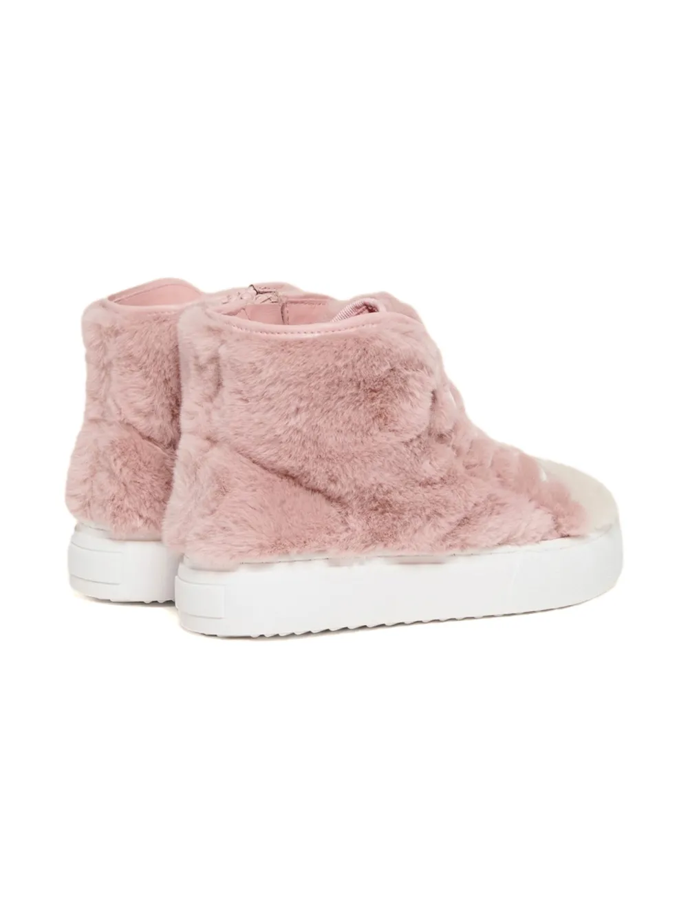 Marni Kids faux-fur high-top sneakers Pink
