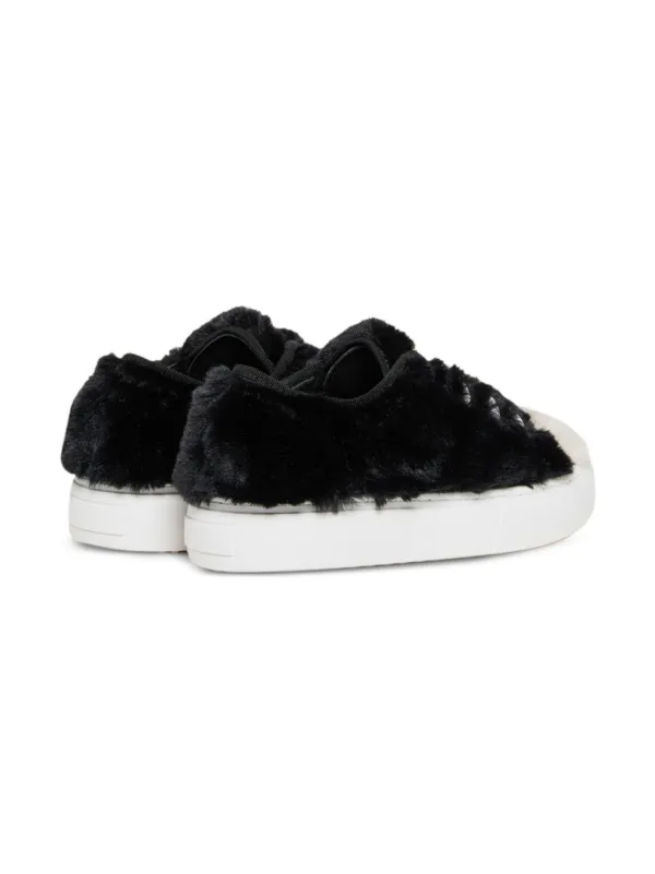 Marni Kids fur-trimmed lace-up Sneakers Black FARFETCH GR