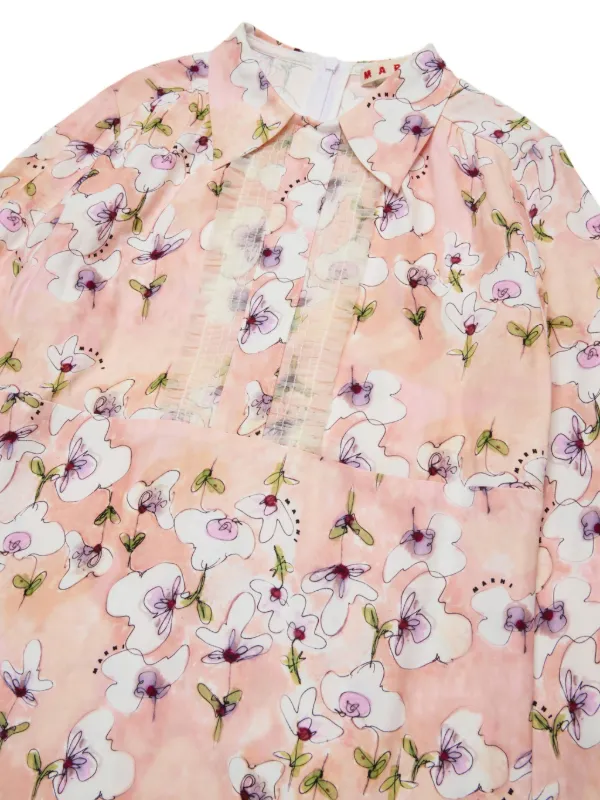 Marni Kids floral-print Ruffled Dress Pink FARFETCH KW