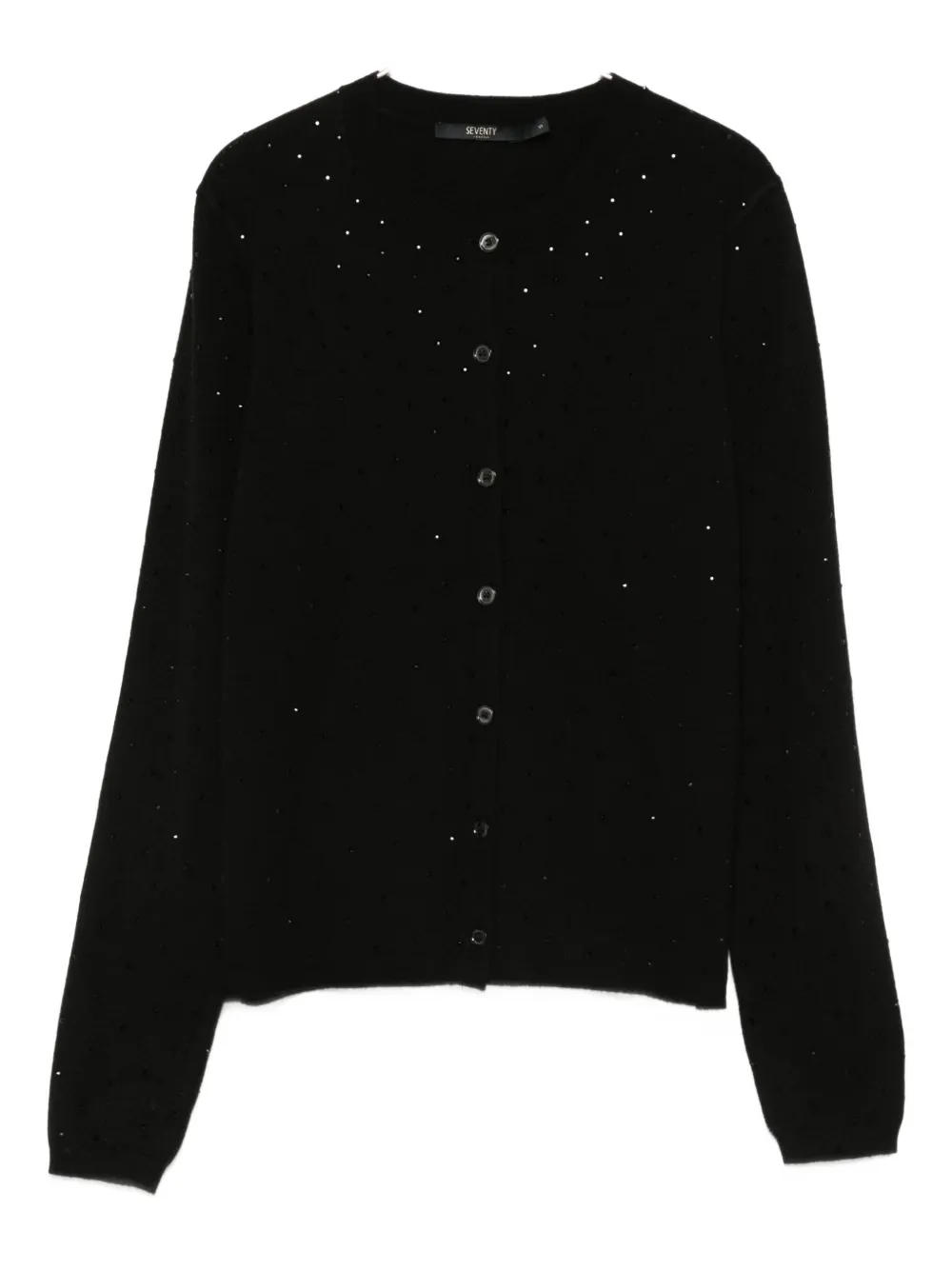 Seventy Embellished Button Cardigan In Black