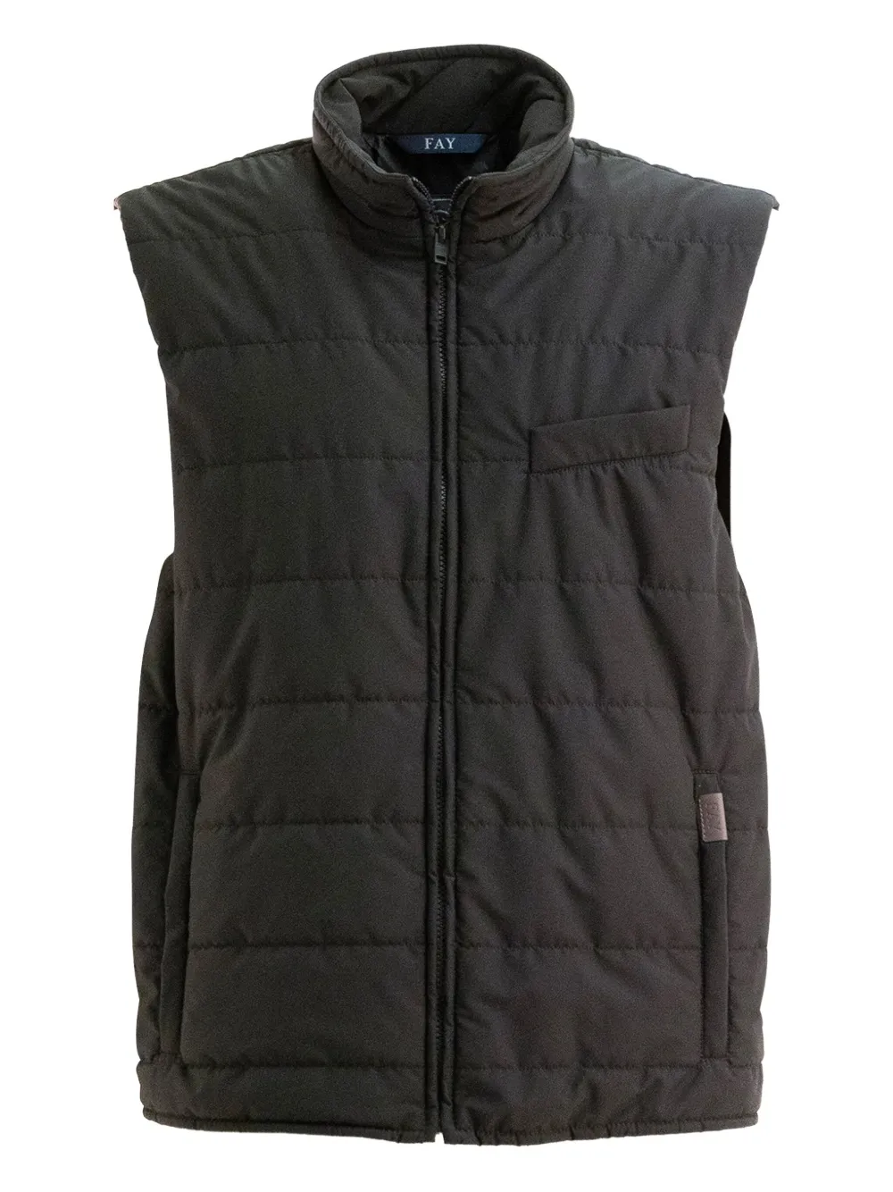 Fay quilted zip-front gilet | Black | Image 1