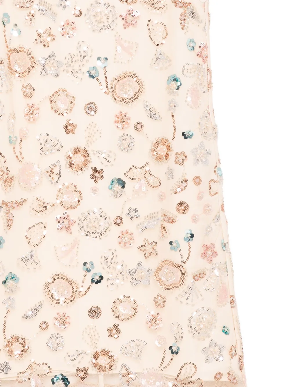 Self-Portrait Kids Jurk met geborduurde pailletten Beige