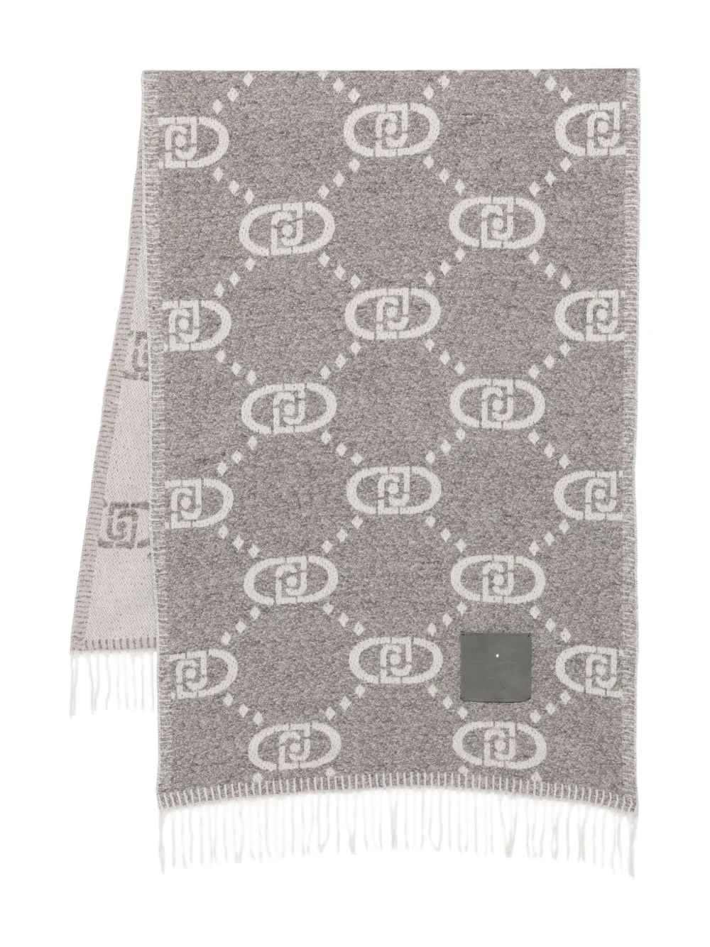LIU JO logo fringed scarf | Grey | Image 1