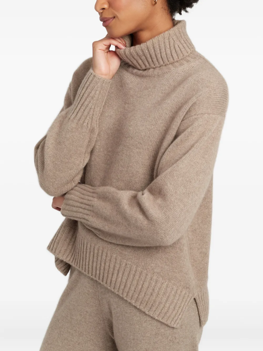 Chinti & Parker Rollneck Cashmere Sweater In Brown