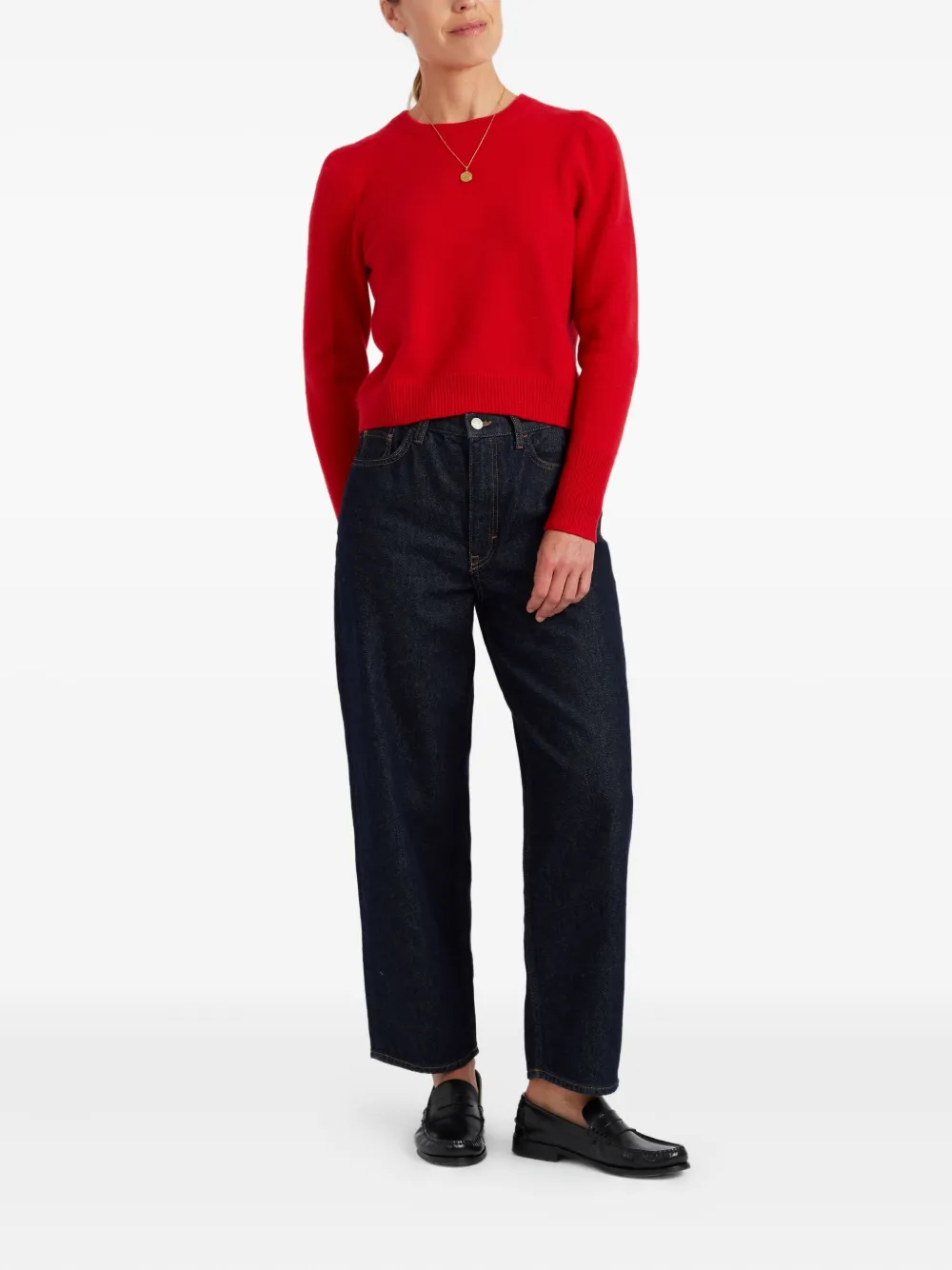 Chinti & Parker Cashmere Cropped Sweater In Red