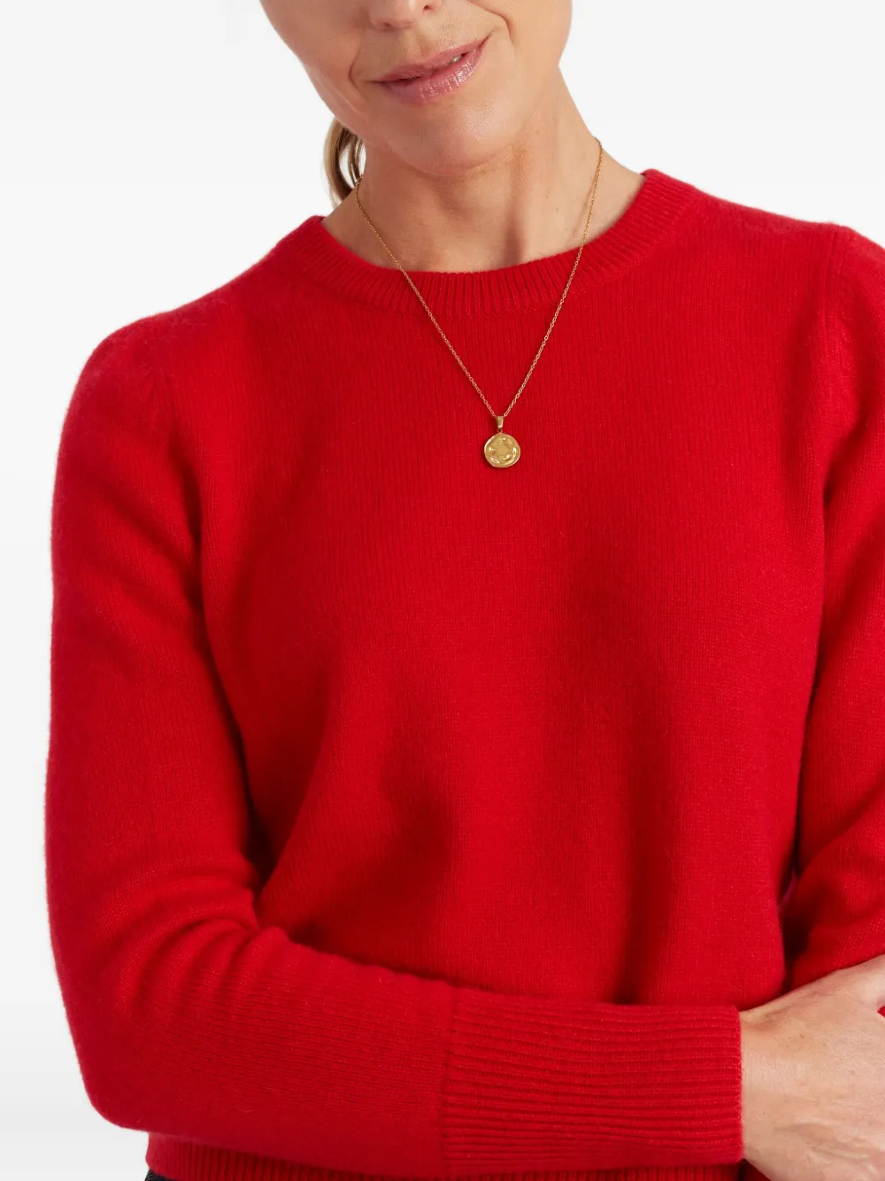 Chinti & Parker Cashmere Cropped Sweater In Red