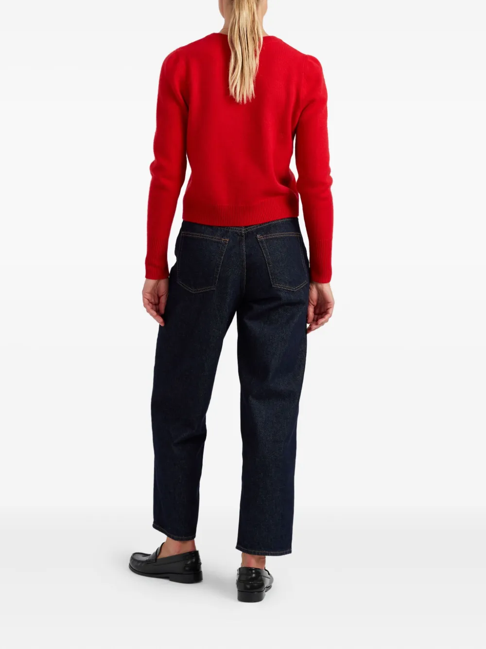 Chinti & Parker Cashmere Cropped Sweater In Red