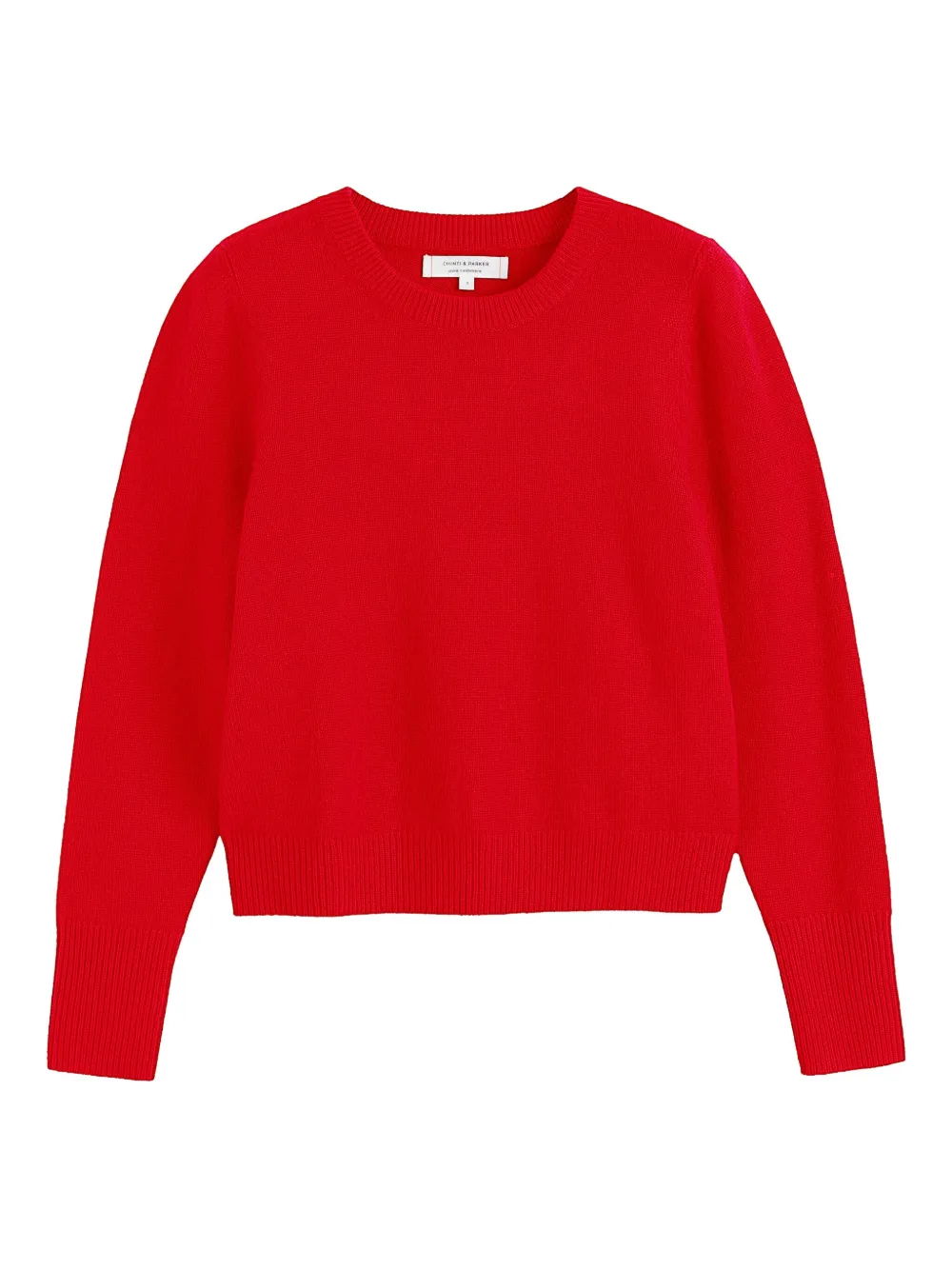 Chinti & Parker Cashmere Cropped Sweater In Red