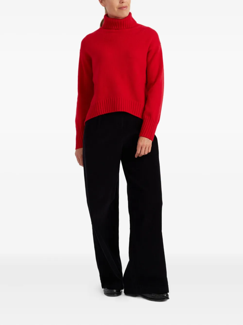 Chinti & Parker Pure Cashmere Relaxed Rollneck Sweater In Red