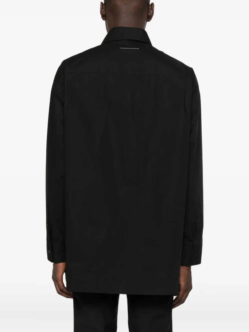 MM6 Maison Margiela Katoenen overhemd met nummerplakkaat Zwart