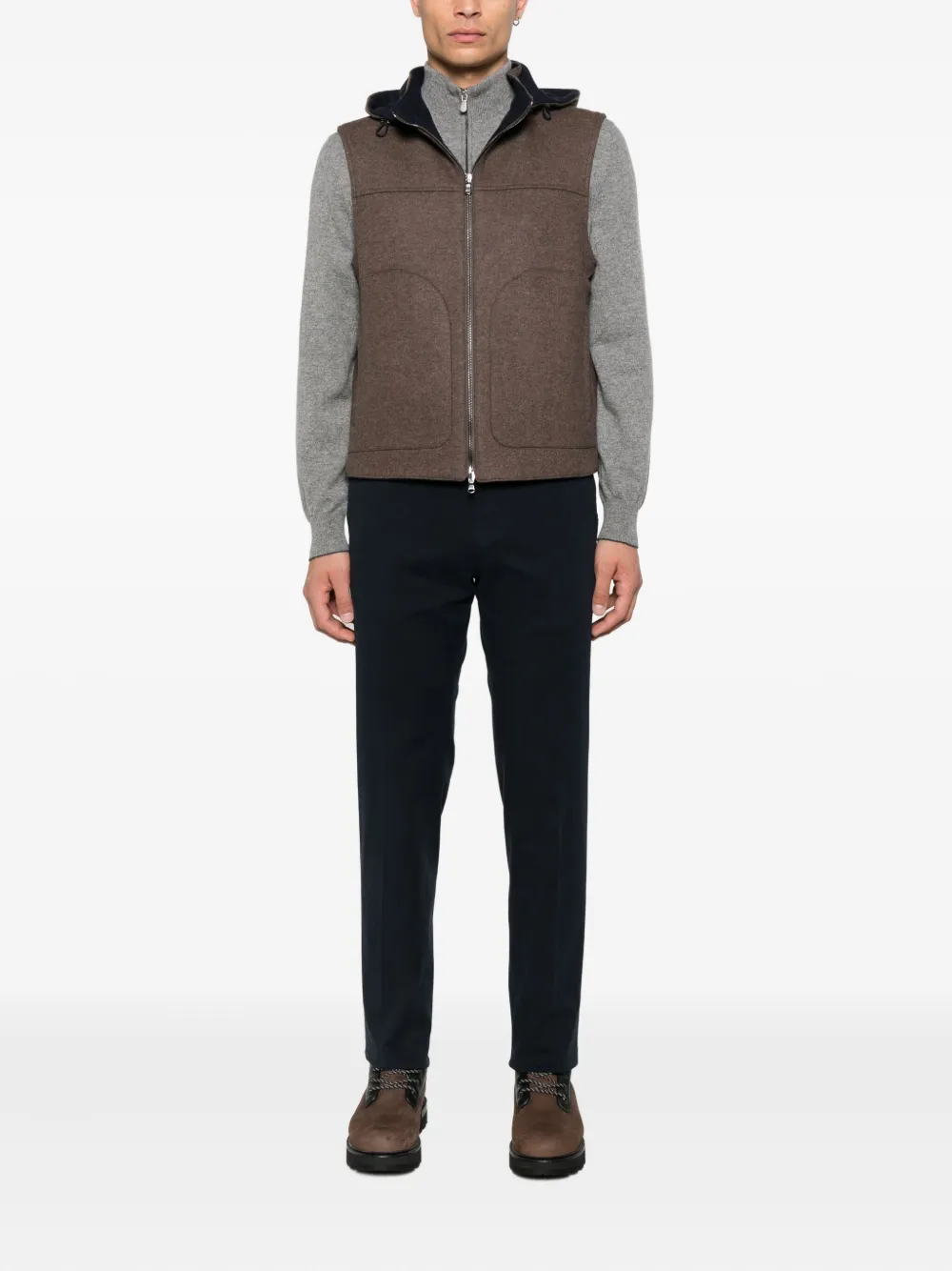 Zegna side-pocket raw-edge trousers - Blauw