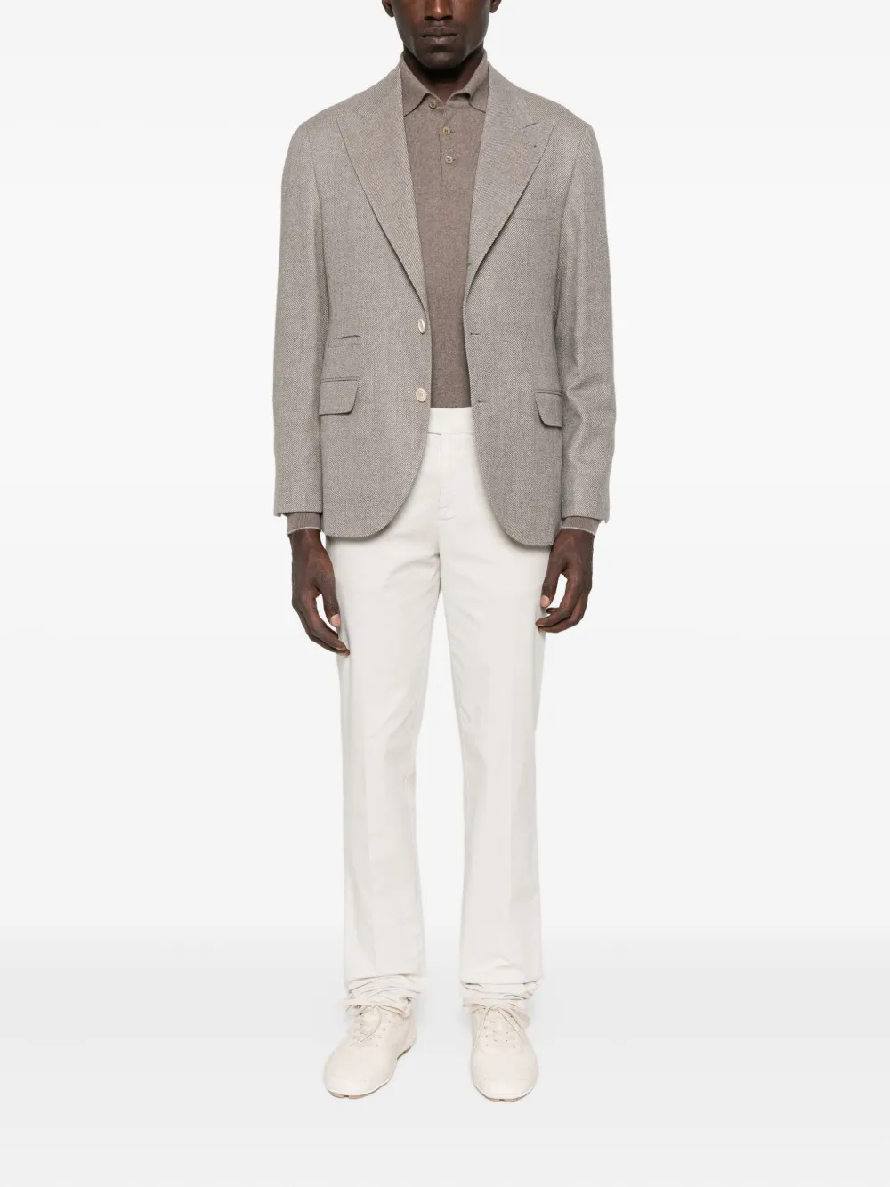 Brunello Cucinelli Three-button Wool Blazer In Neutral
