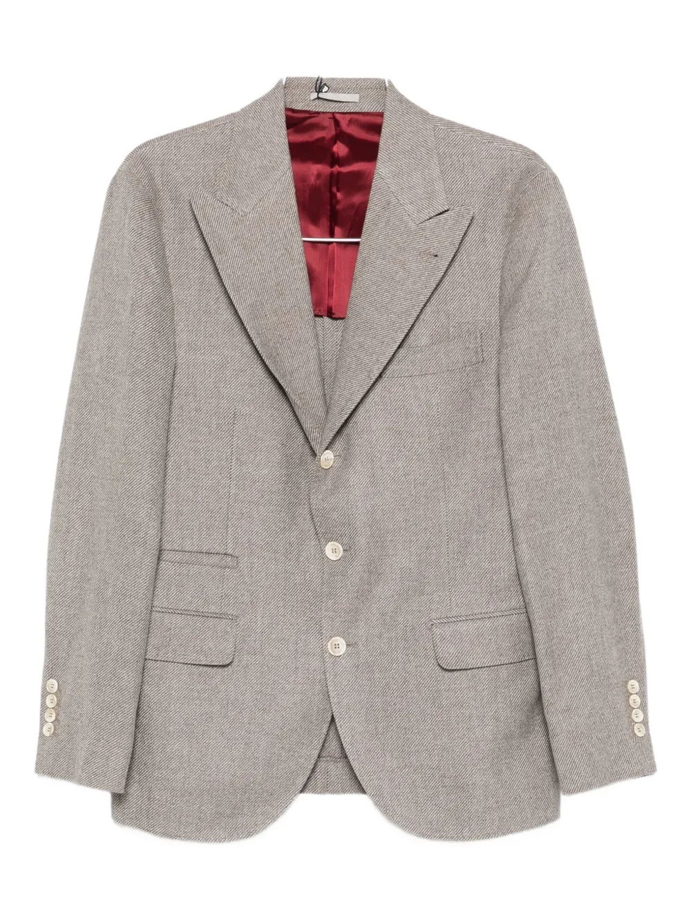 Brunello Cucinelli Three-button Wool Blazer In Neutral