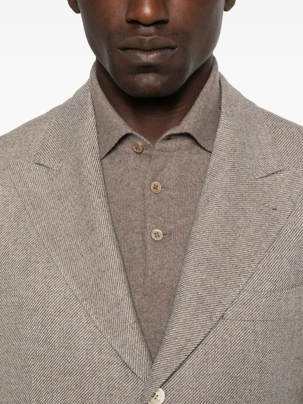 Brunello Cucinelli Three-button Wool Blazer In Neutral
