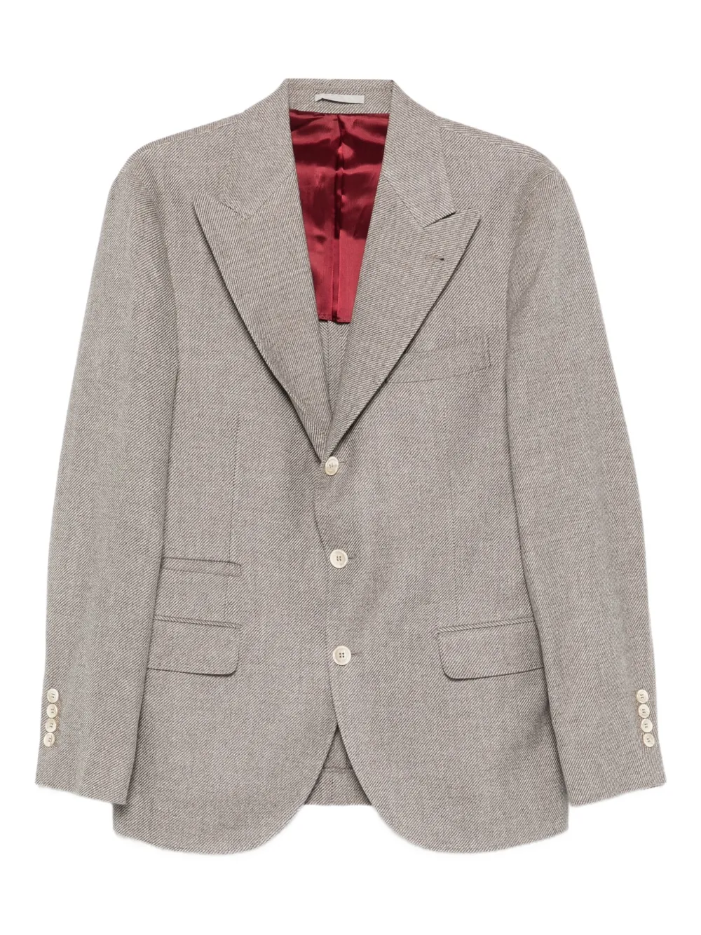 Brunello Cucinelli Wollen blazer met drie knopen Beige