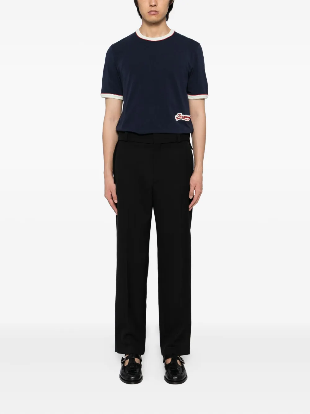 Jacquemus T-shirt met geborduurd logo Blauw