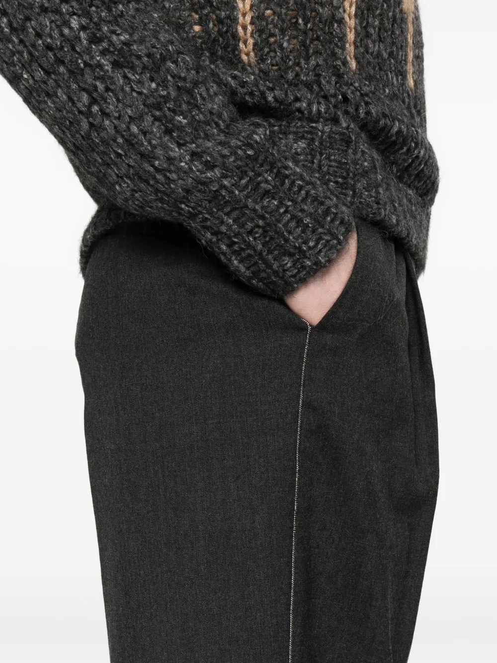 Peserico Broek met verfraaide cuffs Grijs