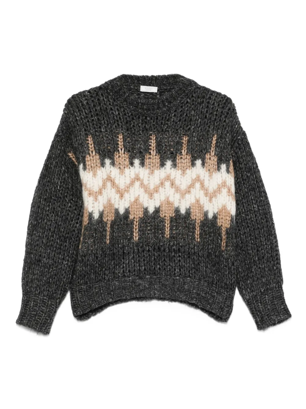 Peserico Gebreide trui met jacquard-patroon Grijs