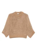 Peserico open-knit crew-neck sweater - Neutrals