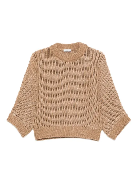 Peserico open-knit crew-neck sweater