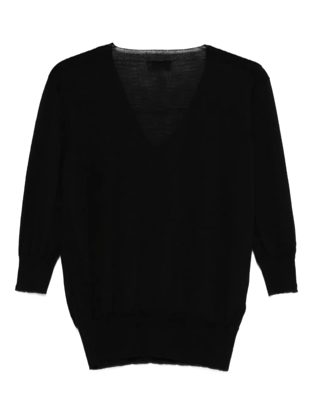 Pre-owned Dries Van Noten 2010s V-neck Short-sleeve Sweater In Black
