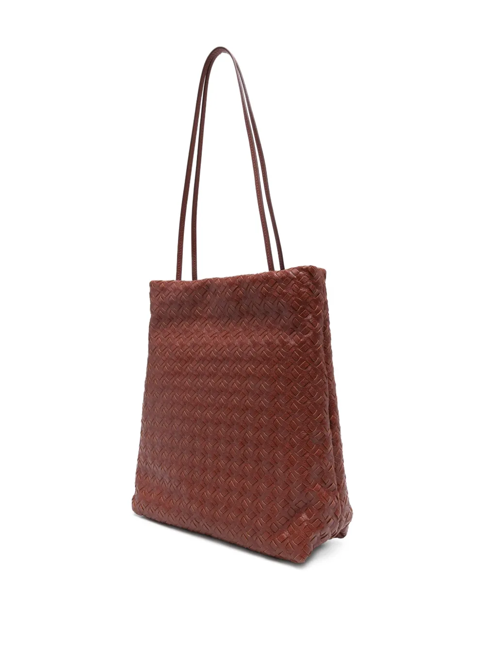 The Row Woven Sheepskin Tote Bag In Brown