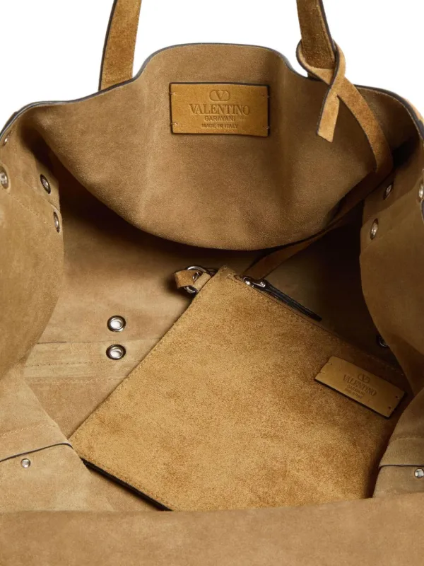 バッグ Valentino Garavani Studded Suede Bag Valentino Garavani Studded Suede Tote Bag | Brown | FARFETCH