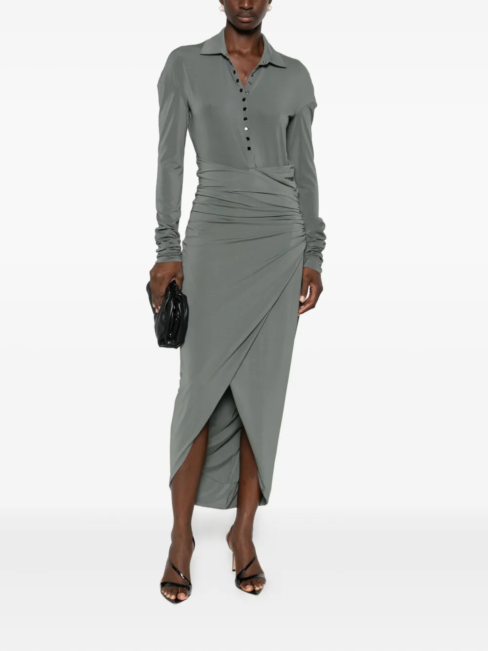 Alberta Ferretti draped jersey dress - Grijs