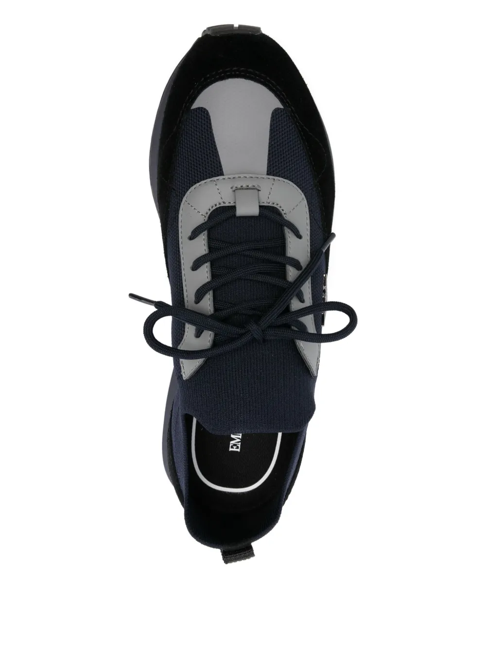 Emporio Armani Gebreide suède sneakers Blauw