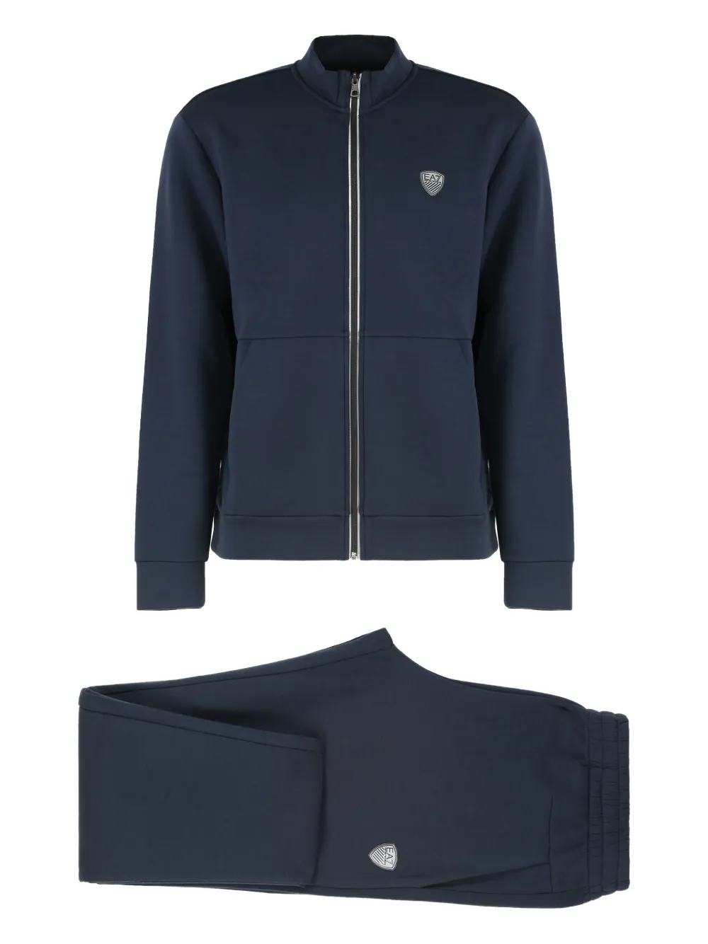 Ea7 Emporio Armani logo-plaque zip-up tracksuit (set of two) Blauw