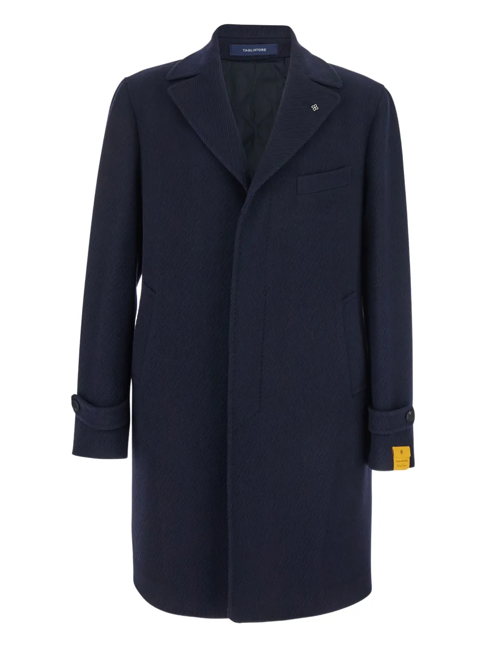 single-breasted herringbone coat