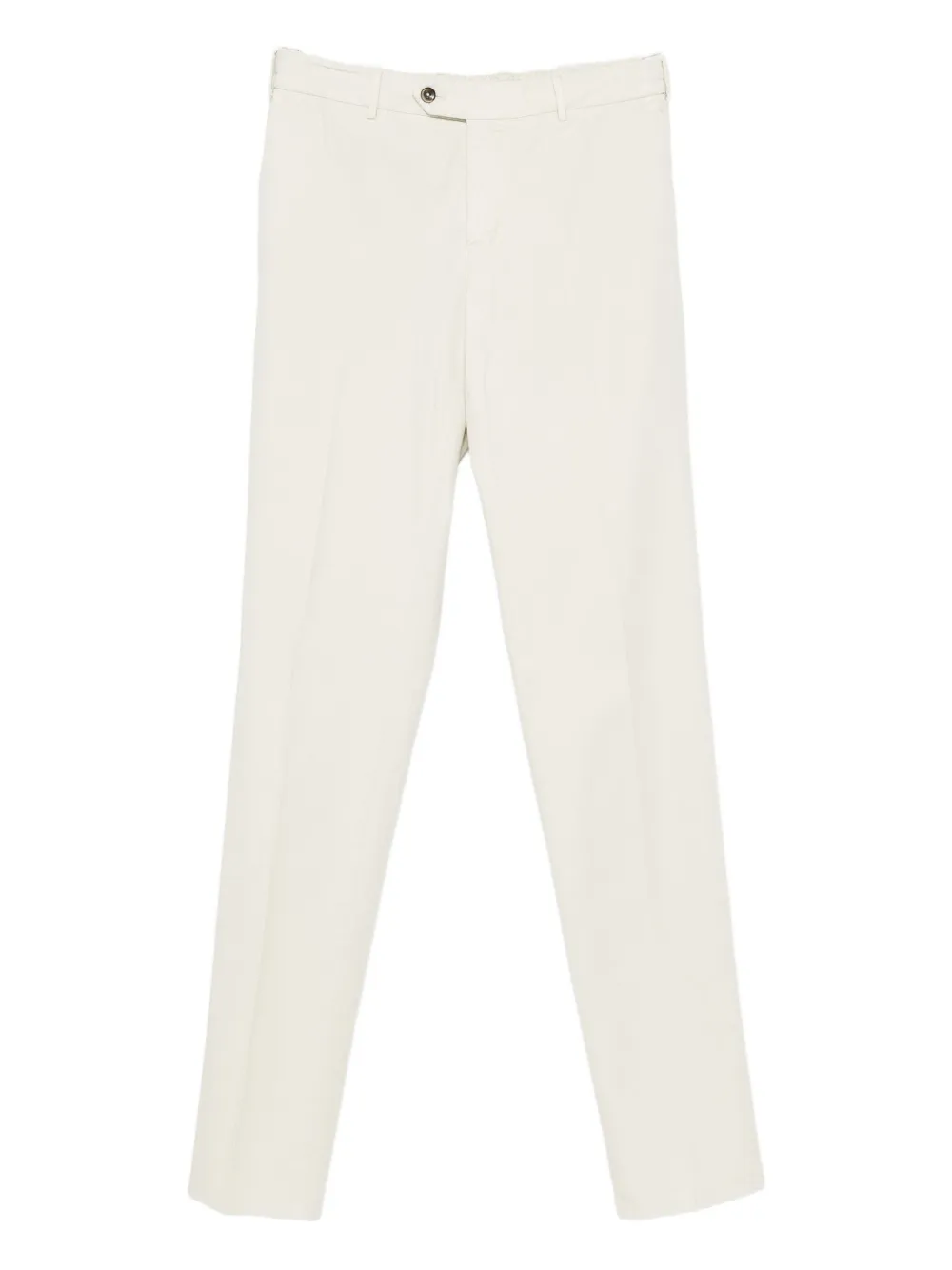 Pt Torino Flat Front Trousers With Button Fly In Neutral