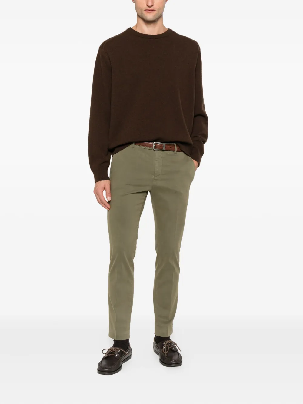 PT Torino pressed-crease trousers - Groen