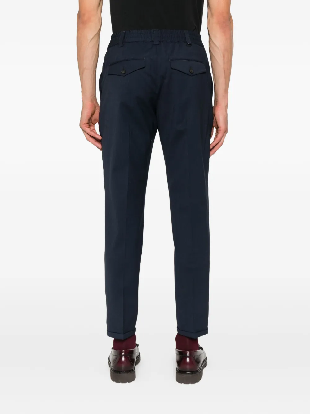 PT Torino elastic-waistband pinstripe trousers Blauw
