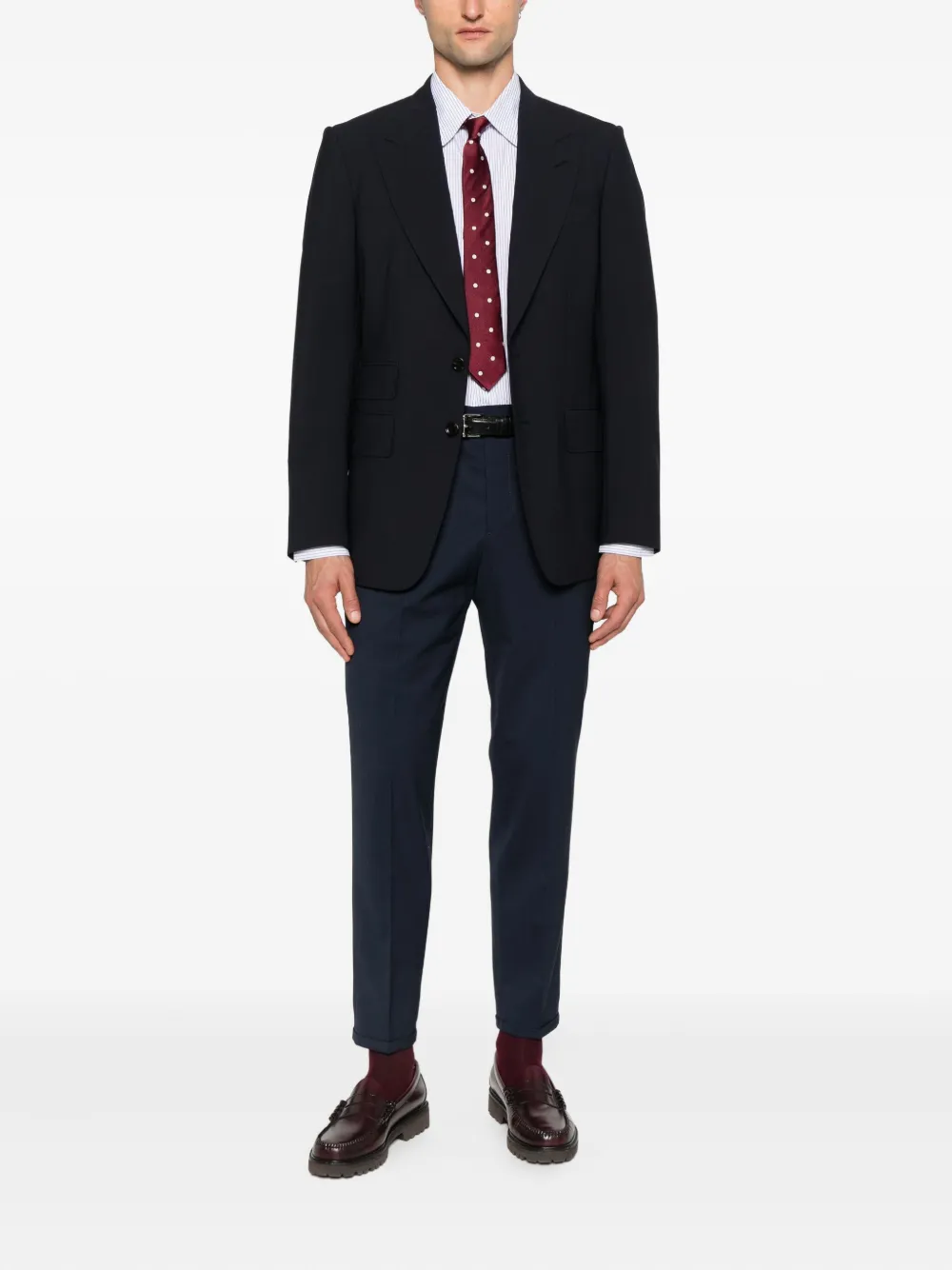 PT Torino elastic-waistband pinstripe trousers - Blauw