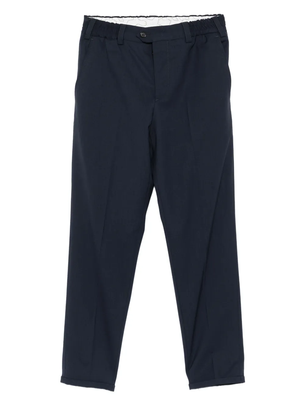 PT Torino Broek met elastische tailleband en krijtstreep Blauw