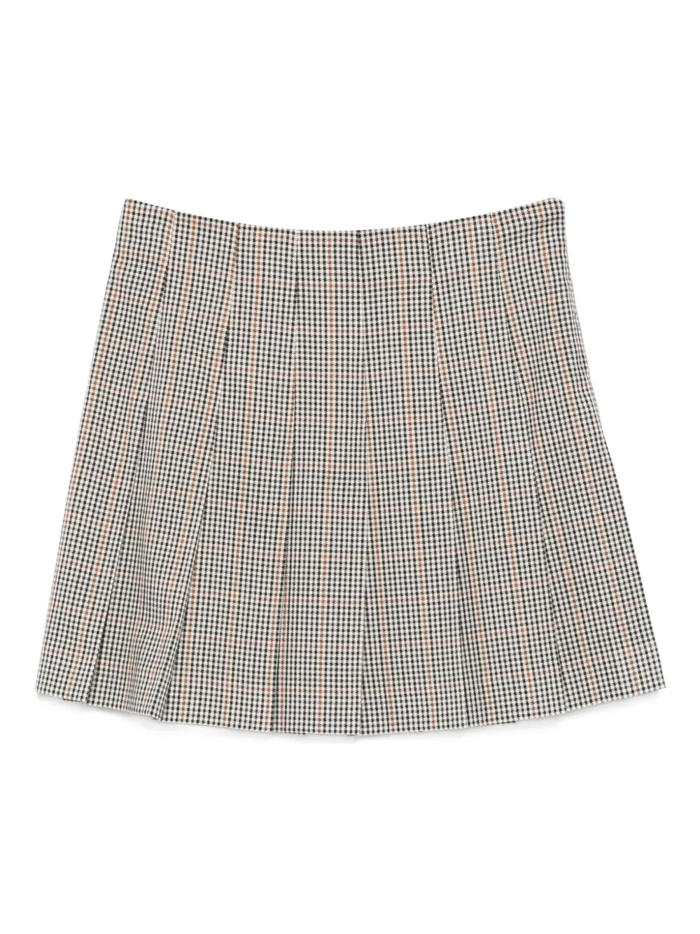 MSGM pleated checked mini skirt Wit