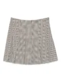 MSGM pleated checked mini skirt - White
