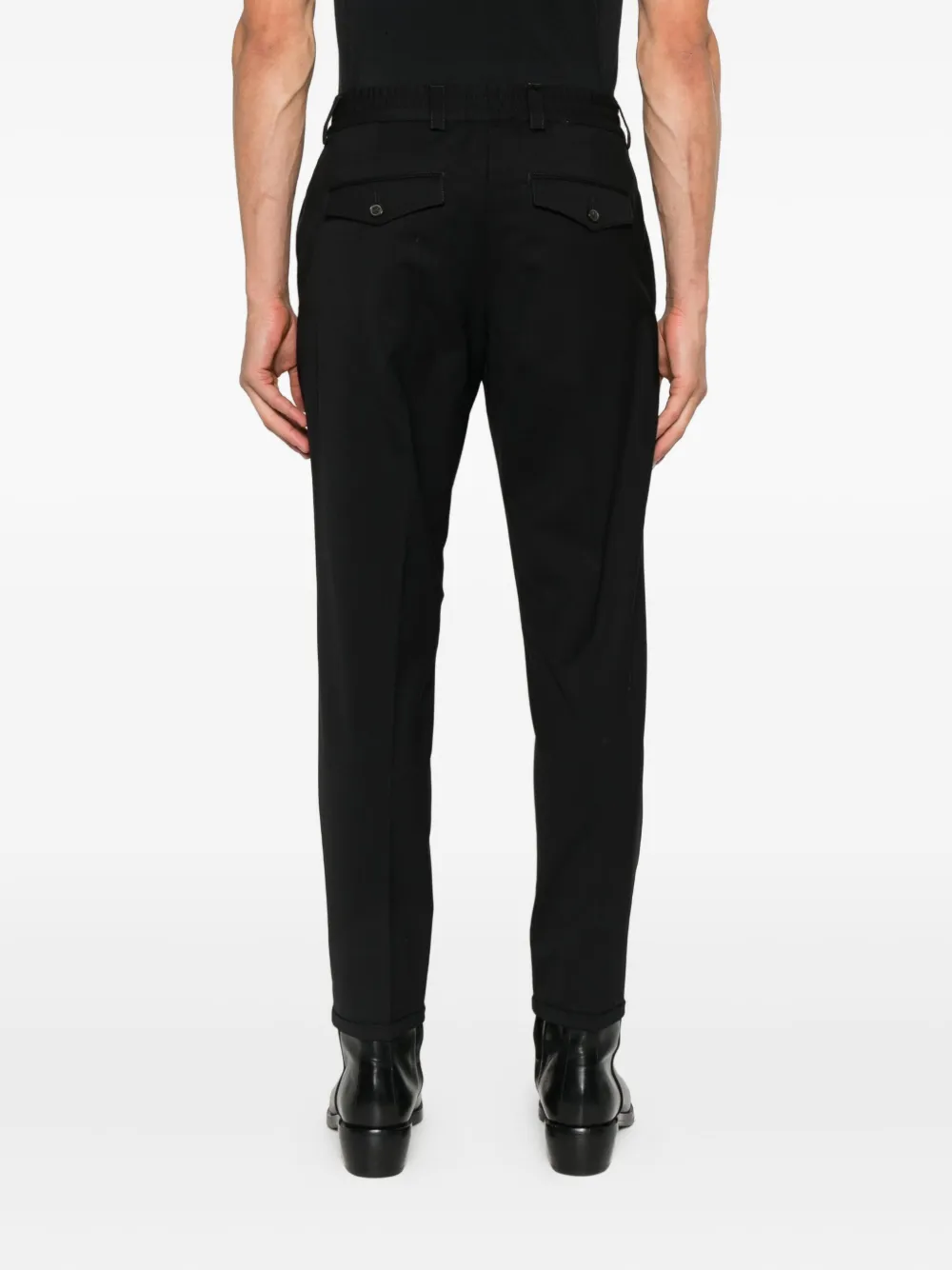 PT Torino elastic-waistband wool trousers Zwart