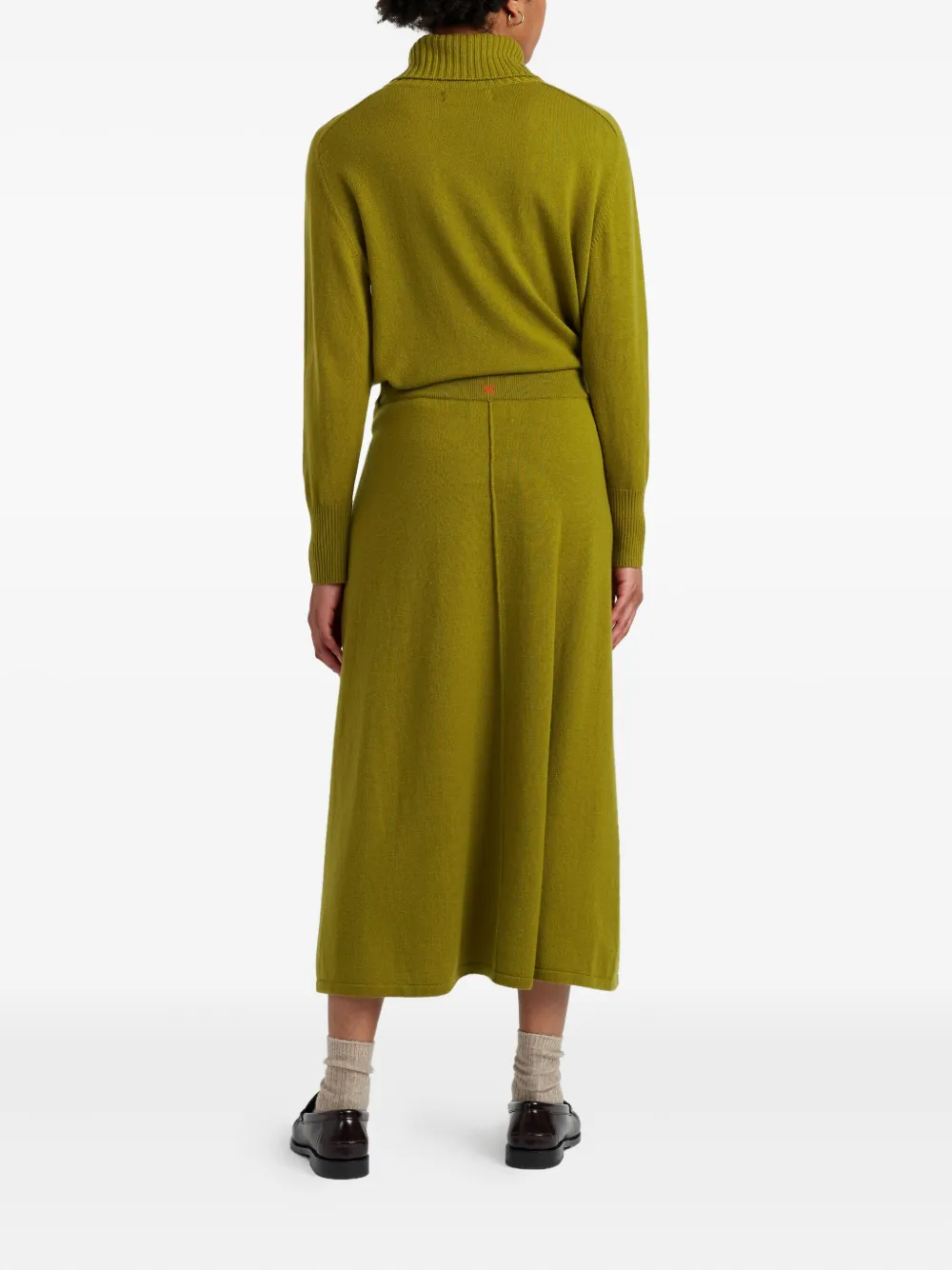 Chinti & Parker Cashmere-blend Skirt In Green