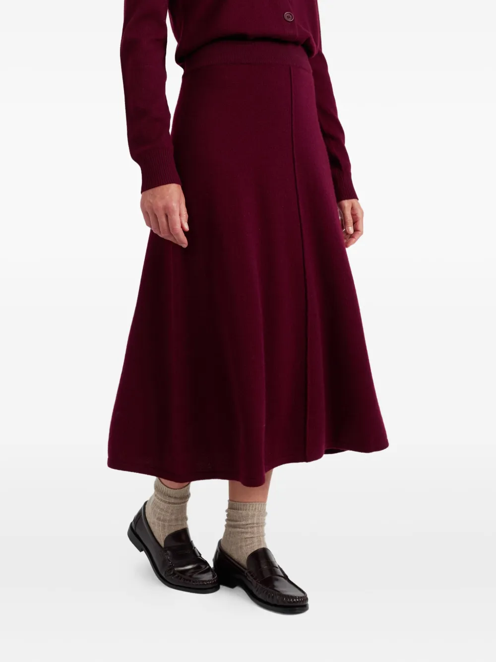 Chinti & Parker cashmere-blend skirt | Red | Image 1