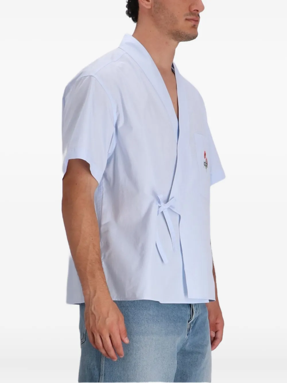 Kenzo Gewikkeld overhemd met logodetail Blauw