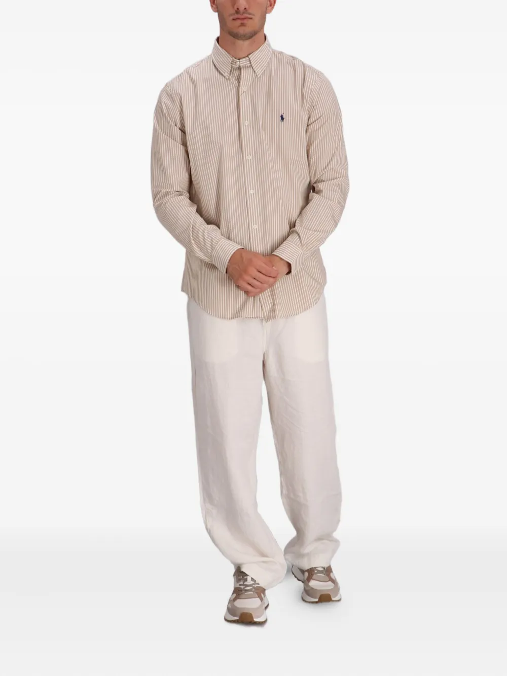 Polo Ralph Lauren striped-pattern cotton shirt Beige