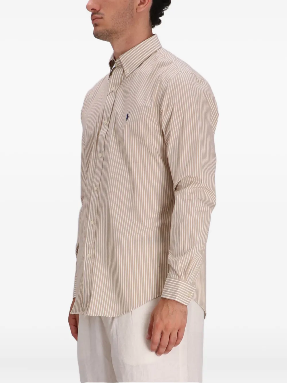 Polo Ralph Lauren striped-pattern cotton shirt Beige