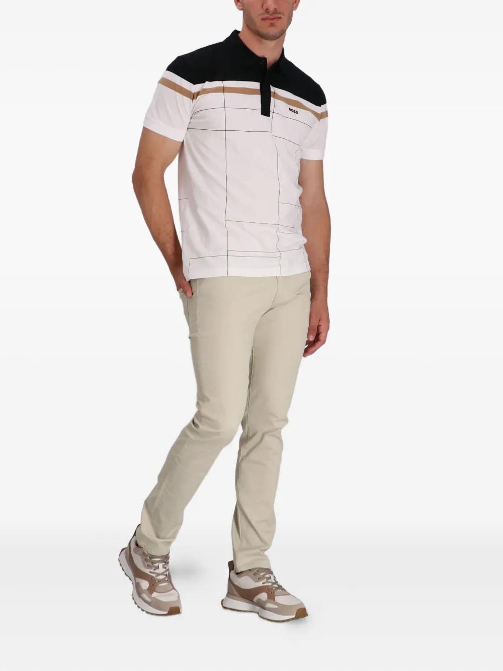 BOSS Katoenen poloshirt met korte mouwen - Wit