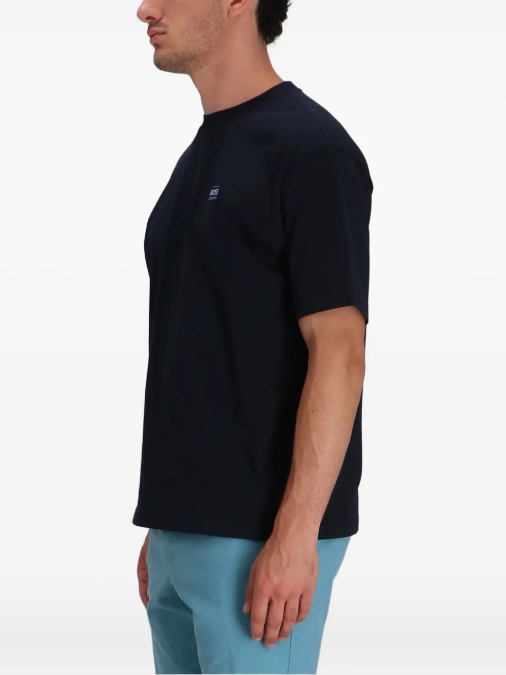 BOSS Katoenen T-shirt met geborduurd logo Zwart